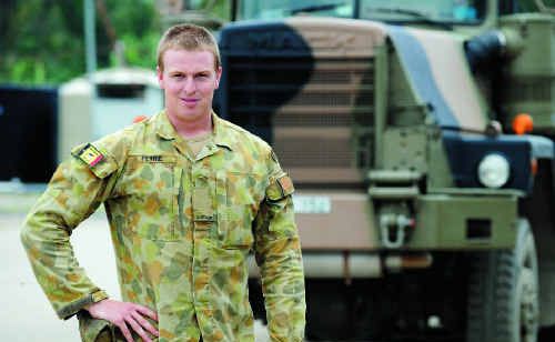 Tweed Heads resident, army engineer and truck driver Sapper Dan Petrie will spend Anzac Day in East Timor with his mates. Photo: Supplied